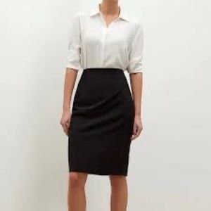 NWT Theory Golda 2 Urban Black Wool Blend Pencil Skirt Size 6